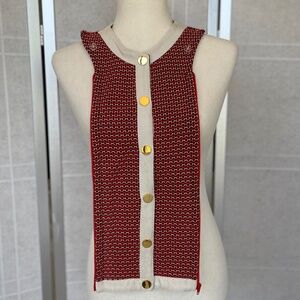 Veronica Beard Red/Navy/Ivory Dickey sz O/S
